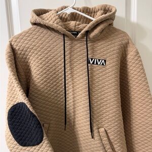 Mens Barstool Sports Quilted Tan Hoodie